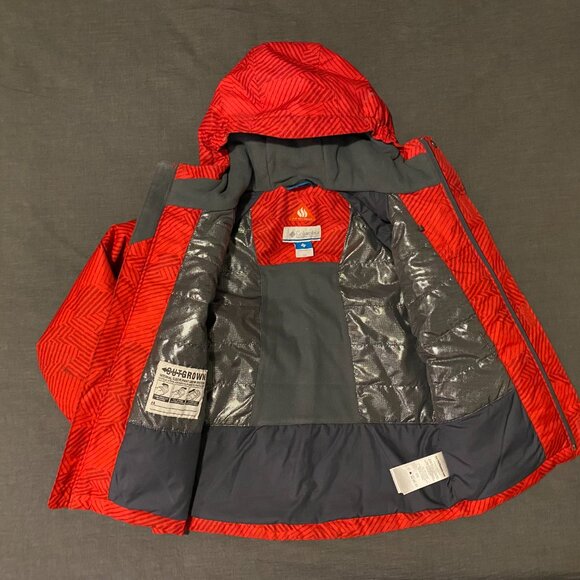 COLUMBIA Omni-Tech Omni-Heat Waterproof Ski Winter Jacket Unisex Kids XS-Red - Picture 2 of 5